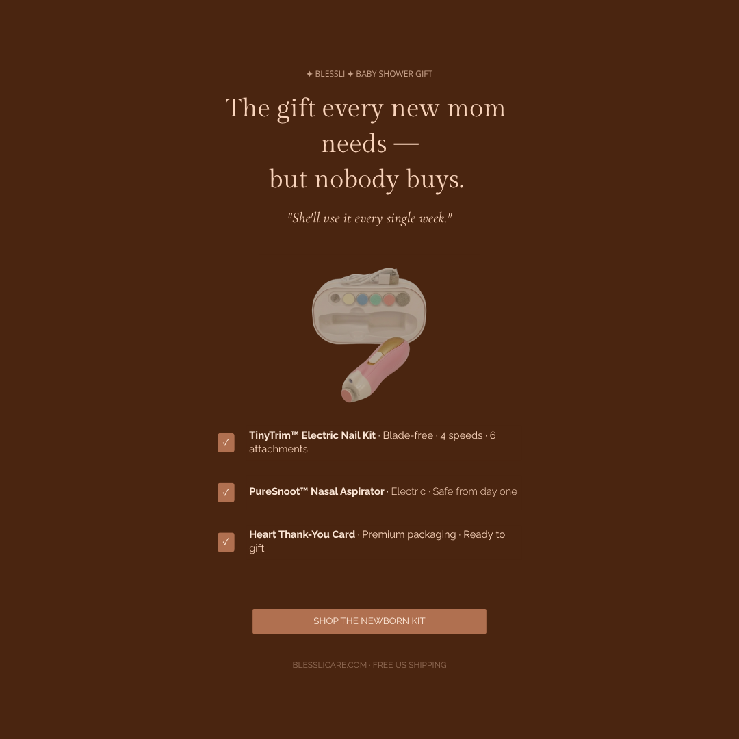 Blessli TinyTrim™ — Baby Electric Nail Care Kit